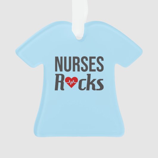 Nurses rocks hellblaue Krankenschwester Peeling Ornament (Vorderseite)