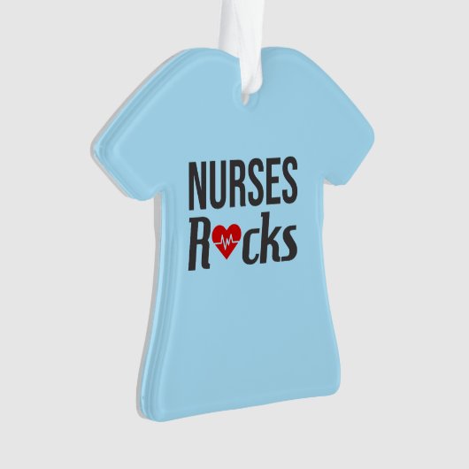 Nurses rocks hellblaue Krankenschwester Peeling Ornament (Vorderseite)