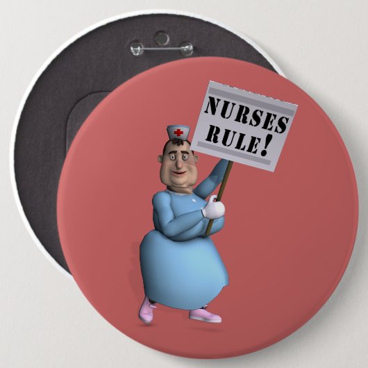 Nurses Rule! Button (Vorne & Hinten)