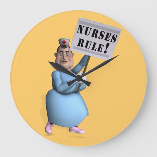 Nurses Rule! Große Wanduhr (Vorderseite)