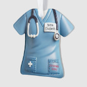 Nurses Scrubs Shirt Personalisiert Weihnachtsanfan Ornament (Vorderseite)