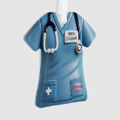 Nurses Scrubs Shirt Personalized Christmas Ornamen Ornament (Vorderseite)