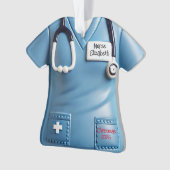 Nurses Scrubs Shirt Personalized Christmas Ornamen Ornament (Vorderseite)