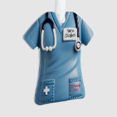 Nurses Scrubs Shirt Personalized Christmas Ornamen Ornament (Vorderseite)
