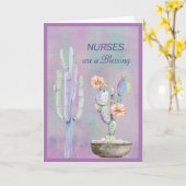 NURSES sind ein Segen-Aquarellkaktus Karte (Gelbe Blume)