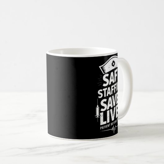 Nurses Strike Save Nursing Suprt Safe Staffing Sav Kaffeetasse (VorderseiteRechts)