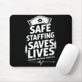 Nurses Strike Save Nursing Suprt Safe Staffing Sav Mousepad (Mit Mouse)