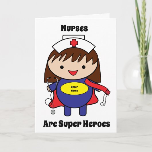 Nurses Super Hero Kawaii Personalize Karte (Vorderseite)