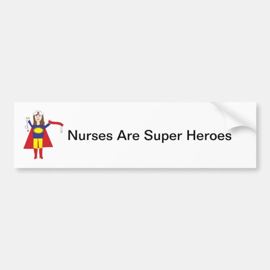 Nurses Super Heroes (Brünett) Autoaufkleber (Vorne)