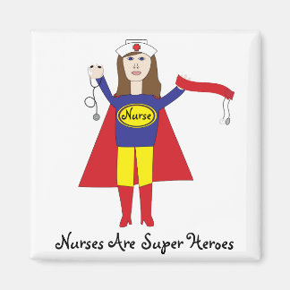 Nurses Super Heroes (Brünett) Magnet