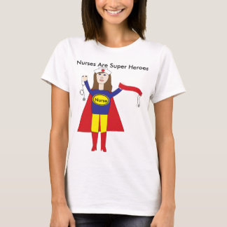 Nurses Super Heroes (Brünett) T-Shirt