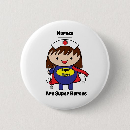 Nurses Super Heroes Niedlich Personalize Button (Vorderseite)