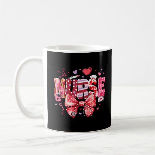 Nurses Valentinstag Heart Bow Stethoscope Girls Kaffeetasse (Links)