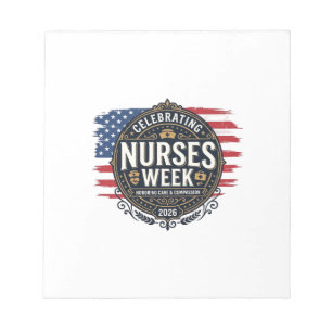 Nurses Week 2026 Patrioten Vintage Des feiern Notizblock