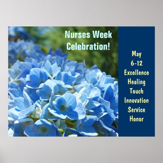 Nurses Week Celebration Plakate Blue Floral Brauch (Vorne)