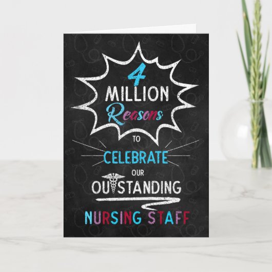 Nurses Week Chalkboard Theme for Staff Karte (Vorderseite)