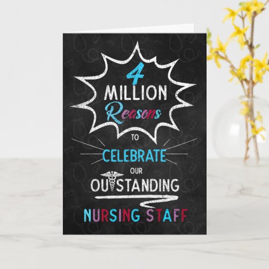 Nurses Week Chalkboard Theme for Staff Karte (Gelbe Blume)