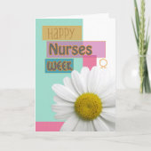 Nurses Week Daisy Scrapbook Modern Dankeskarte (Vorderseite)