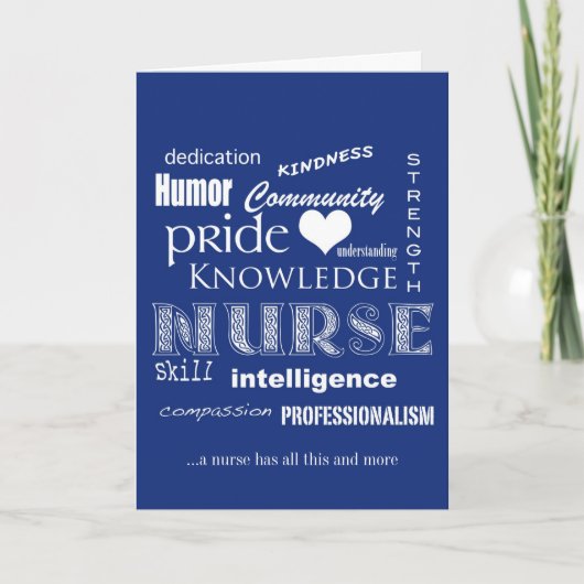 Nurses Week- Nurse Attributes Blue Karte (Vorderseite)