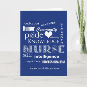 Nurses Week- Nurse Attributes Blue Karte