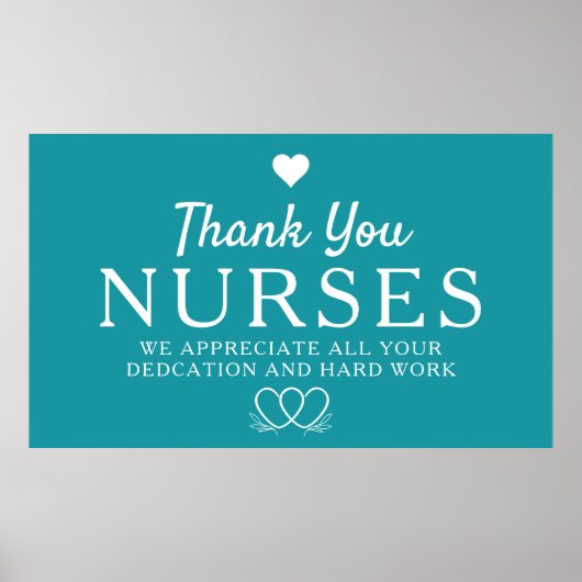 Nurses Week Wertungsbanner Vielen Dank Krankenschw Poster (Vorne)
