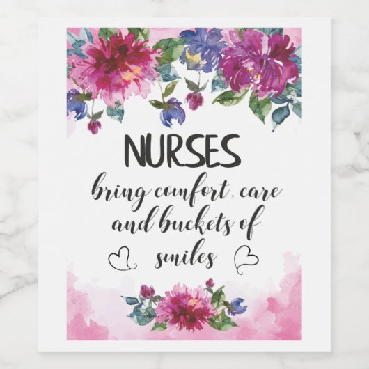 Nurses Wertschätzung Zitat Abschluss Geschenk Viel Weinetikett (Einzelnes Label)