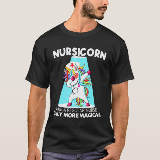 Nursicorn Dabbing Einhorn Krankenschwester 4. Juli T-Shirt