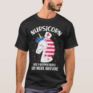 Nursicorn Krankenpfleger Einhorn USA-Flagge 4. Jul T-Shirt