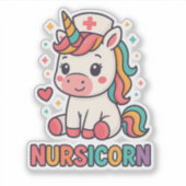 Nursicorn Niedlich Unicorn Nurse Aufkleber (Vorderseite)