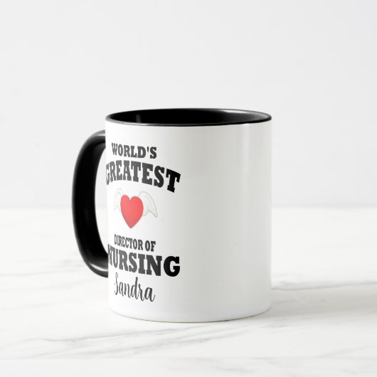 Nursing Angel Wing Red Heart Director Tasse (Vorderseite Links)