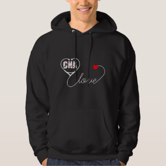 Nursing Assistant Stethoscope CNA Valentine's Day  Hoodie