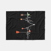 Nursing Christmas Shirt Christmas Tree Heartbeat F Fleecedecke (Vorderseite (Horizontal))