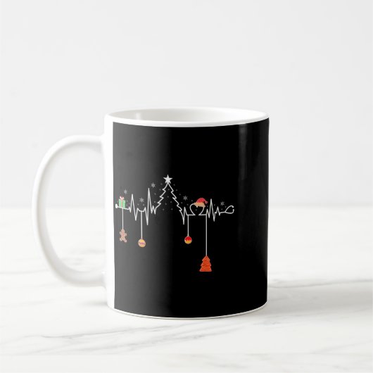 Nursing Christmas Shirt Christmas Tree Heartbeat F Kaffeetasse (Links)