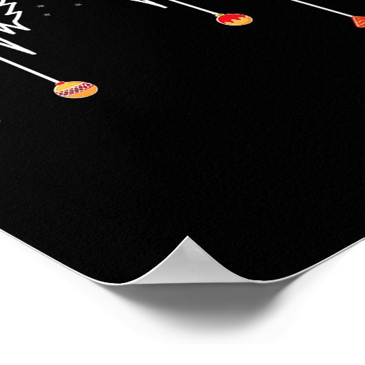 Nursing Christmas Shirt Christmas Tree Heartbeat F Poster (Ecke)