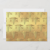 Nursing Gold Graduation Announcement Red Einladung (Rückseite)