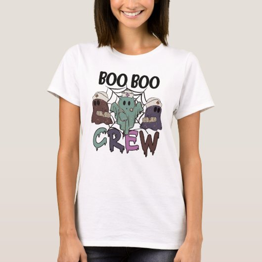 Nursing Halloween Boo Boo Crew Ghost T-Shirt (Vorderseite)