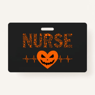Nursing Halloween Boo Halloween Orange Ghost Ausweis