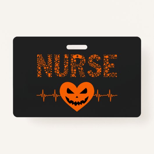 Nursing Halloween Boo Halloween Orange Ghost Ausweis (Vorderseite)