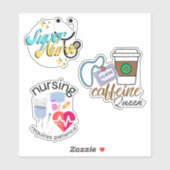 Nursing Hero Set wasserdicht Aufkleber (Blatt)