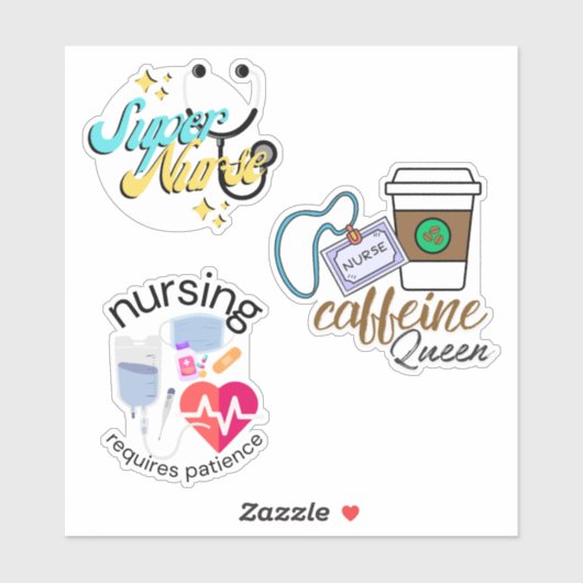 Nursing Hero Set wasserdicht Aufkleber (Blatt)