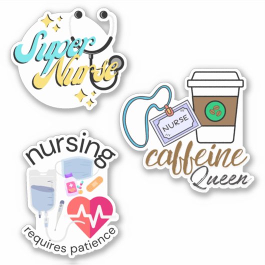 Nursing Hero Set wasserdicht Aufkleber (Vorderseite)