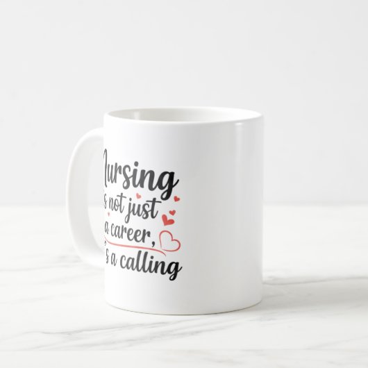 Nursing is a Calling Artistic Typography Art Kaffeetasse (Vorderseite Links)