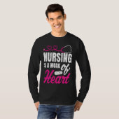 Nursing Is A Work Of Heart Nurse Nurses Student T-Shirt (Vorne ganz)