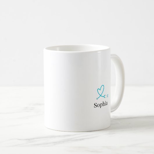 Nursing is a Work of Heart Personalized Gift Kaffeetasse (VorderseiteRechts)