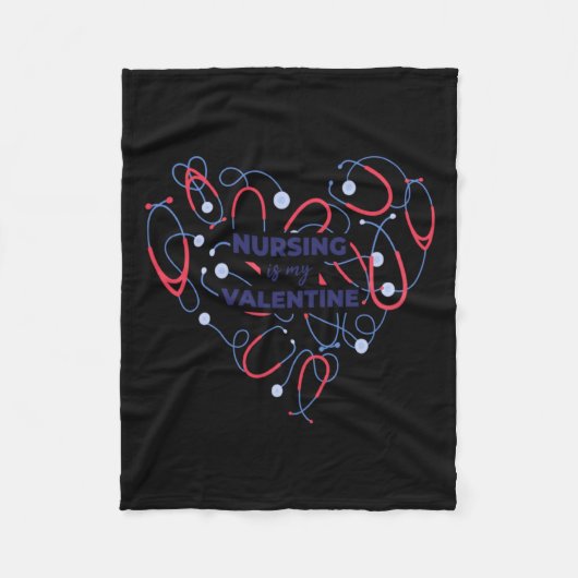 Nursing Is My Valentine Nurse Heart Valentines Day Fleecedecke (Vorderseite)