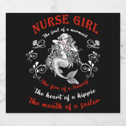 Nursing Mermaid Schaumweinetikett (Einzelnes Label)