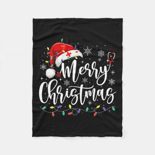 Nursing Rn Lpn Stethoscope Weihnachtslicht Fleecedecke (Vorderseite)