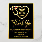 Nursing School Abschluss Gold Foil Danke Karte (Vorderseite)