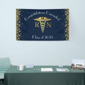 Nursing School Abschluss Navy Blue Gold Banner (Messeveranstaltung)
