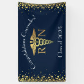 Nursing School Abschluss Navy Blue Gold Banner (Vertikal)